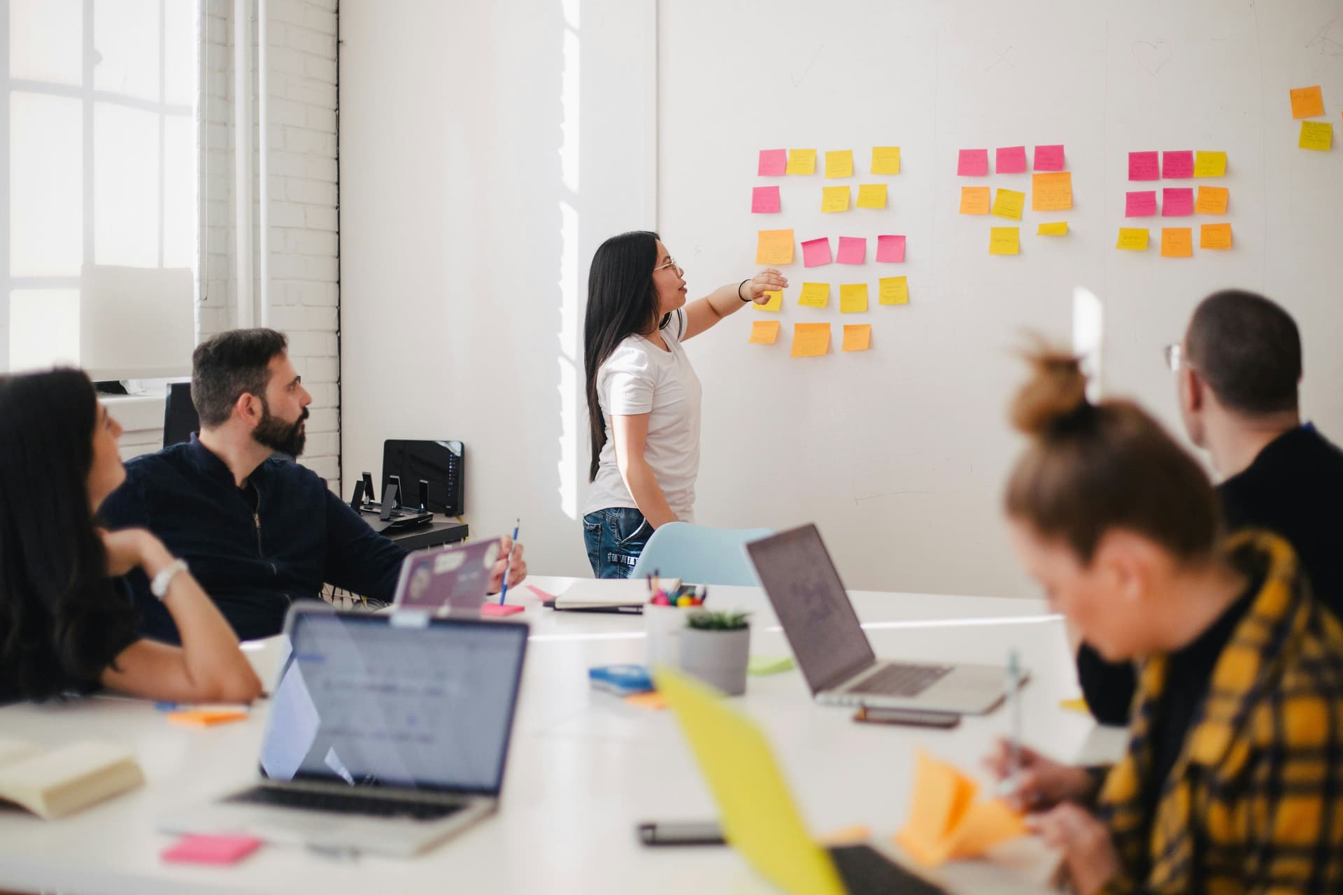 Strategy planning with sticky notes